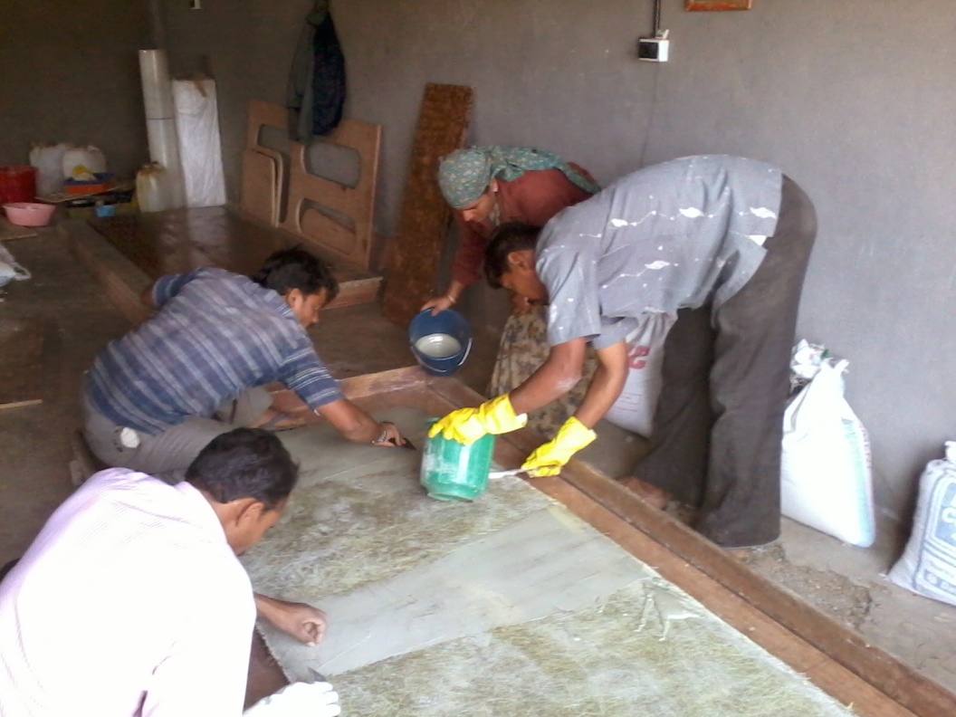 Composite Boards being Readied for Molded Door