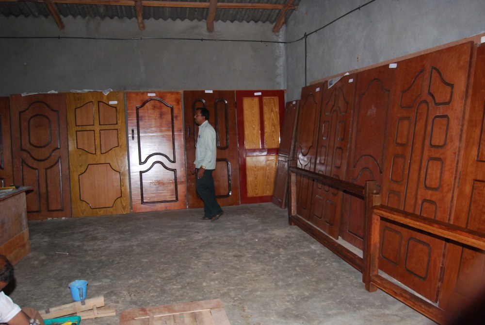A View of Finished Wood Substitute MOLDED DOORS